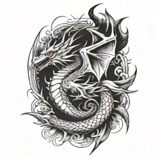 Shuttlecock Transformed Into A Fierce Dragon Flying Across The Forearm