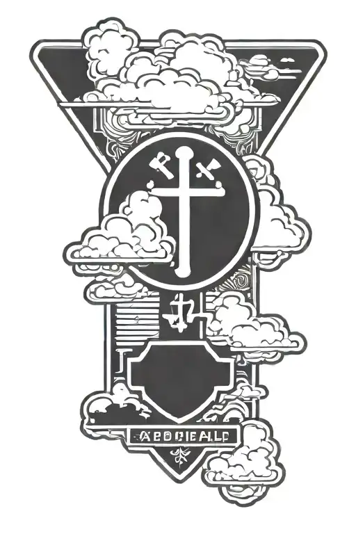 A Street Sign And Clouds Surrounding With A Navy Symbol