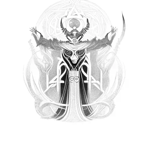 A Norse Mythology-inspired Psychedelic Scene With Machine Elves And Spiritual Symbols