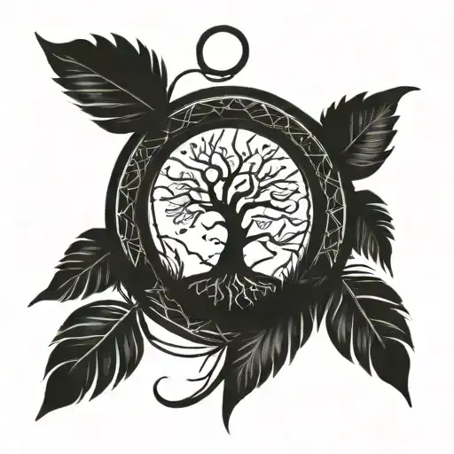 Dream Catcher With Tree Of Life In The Centre