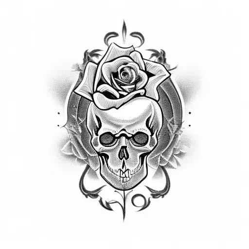 Skull With Rose