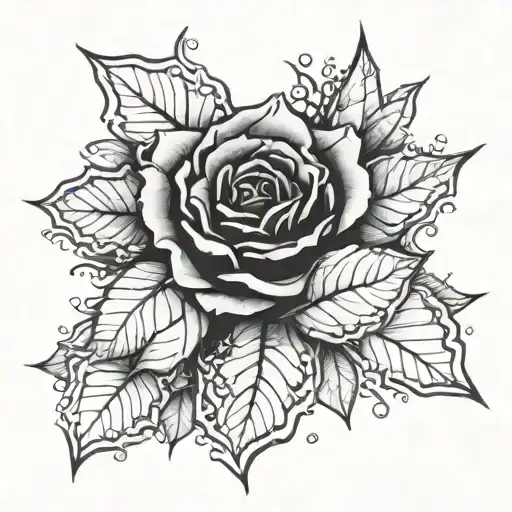 Snowflakes Between Rose Petals