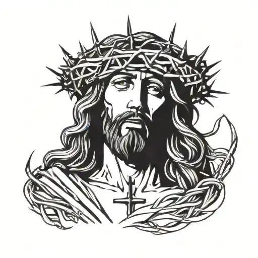 Jesus Face Crown Of Thorns Wrapped