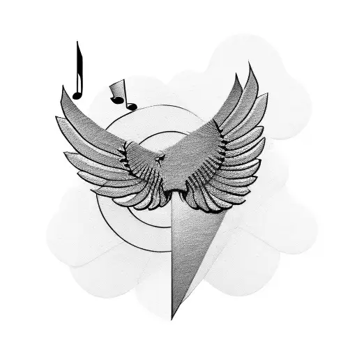 Plane Wing And Music Note