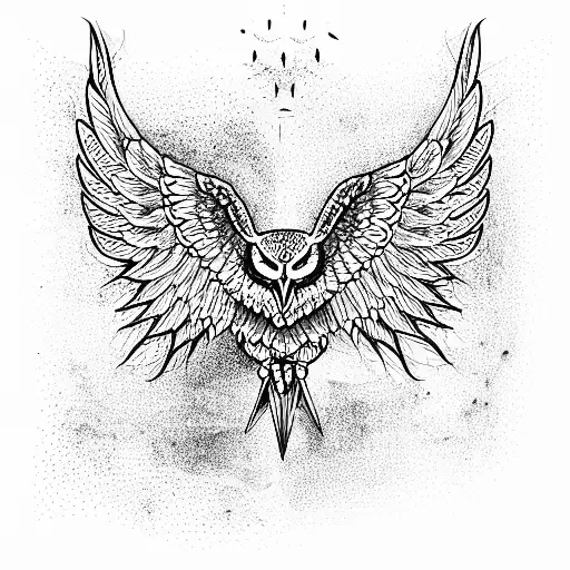 Trident With Owl Wings