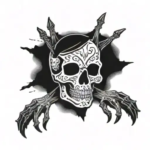 Hand Tattoo Skull From Not Having A Father In Your Life