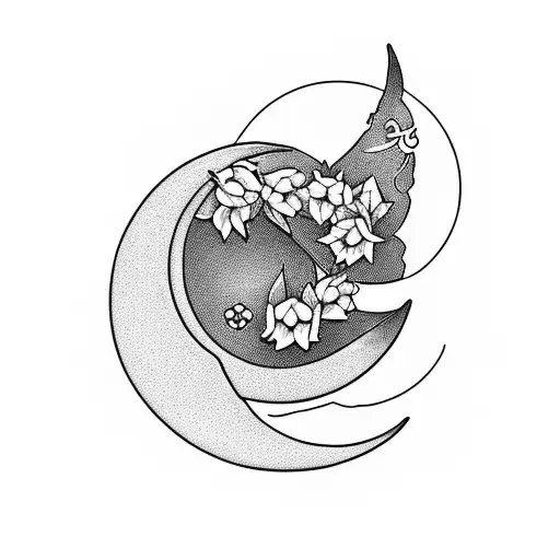 Crescent Moon With Daffodil