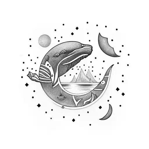 Whale With Moon