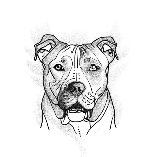 A Pitbull Surrounded By A Lush Forest