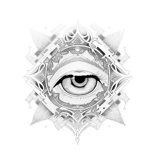 Square Tattoo Placement Of Douma From Demon Slayer Anime Rainbow Colored Eyes Looking At Me