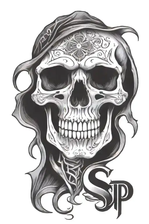 Reaper Skull With The Letters S And P