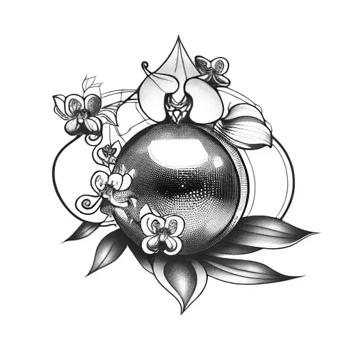 Disco Ball With Orchid Flowers