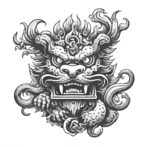 Foo Dog Playing Video Games