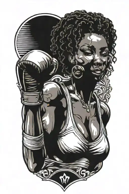 Black Woman Boxing Sexy Woman
