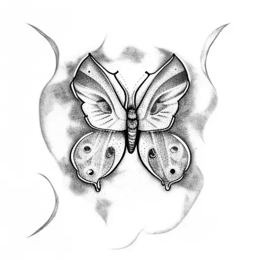 A Beautiful Luna Moth Resting On A Delicate Kintsugi-inspired Pottery Vase