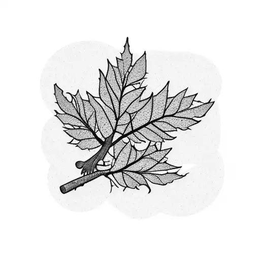 A Barbell Made Of Tree Branches With Leaves On It