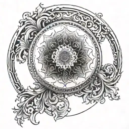 Black Ornamental Circle On Elbow