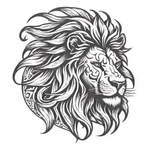A Majestic Lion With The Galatasaray Logo Incorporated Into Its Mane
