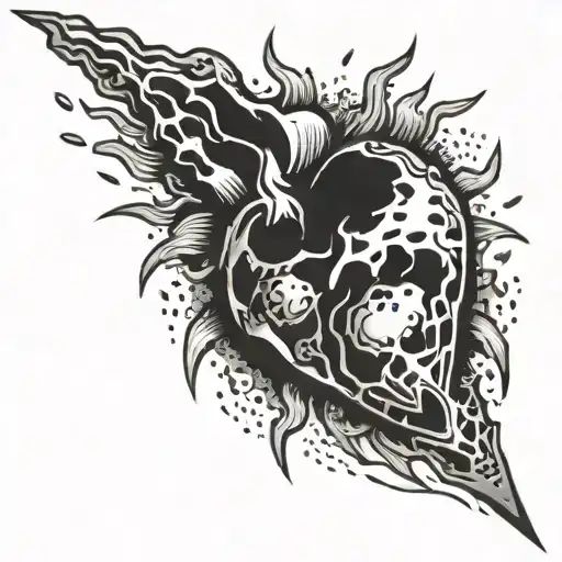 Meteorite Hits A Burning Heart