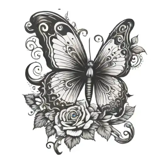 Butterfly With Dagger Piercing