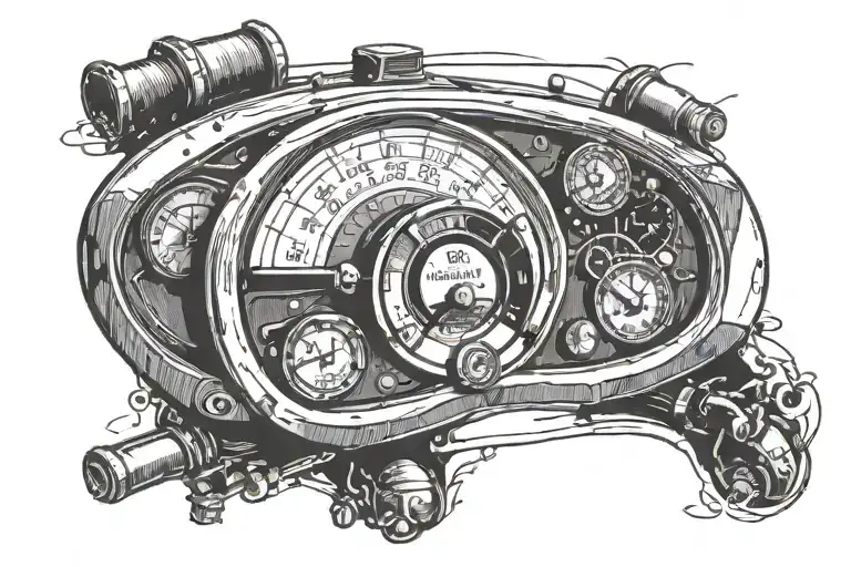 A Tattoo Of A Car Dashboard With A Speedometer That Goes From 'Laughing' To 'Joking'