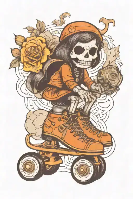 Skeleton Roller Skates Girl