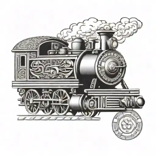 Aztec Calendar And Steaming Locomotive