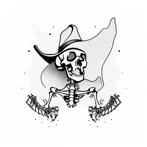 Cowboy With Revolver Skeleton