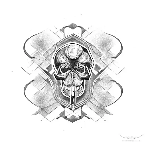 Motorcycle Engine With Skull