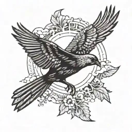 Red Bird Flying In The Sky