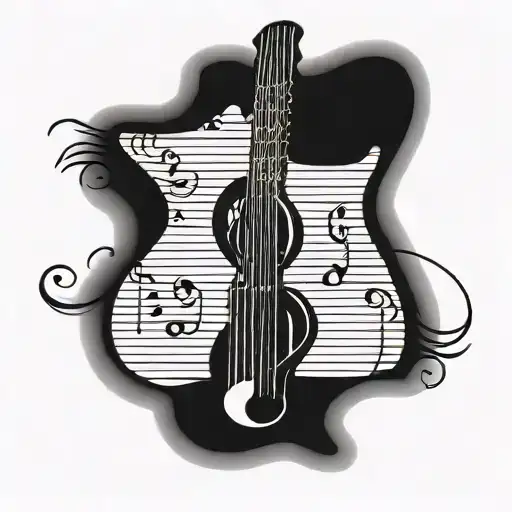 Treble Clef With Guitar Strings