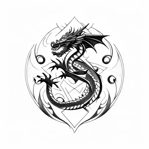 Dragon Noir Et Blanc