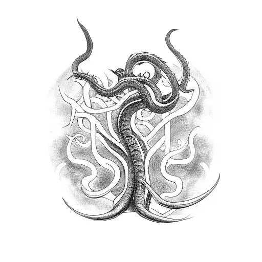 Craft A Tattoo A Hydra Battling A Kraken