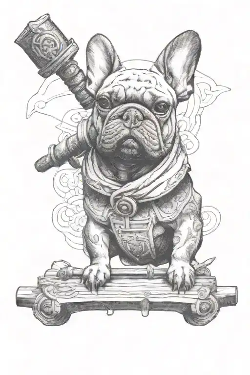 A French Bulldog Samurai