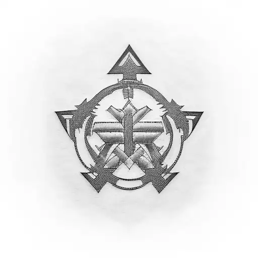 A Tattoo Design That Combines The Symbols Of Family And The Military