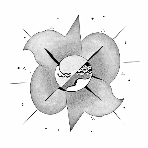 Small Half Moon And Sun With No Shadows Black And White