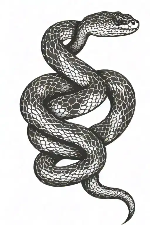Simple Plain Snake Tattoo Within 20 Square Inch