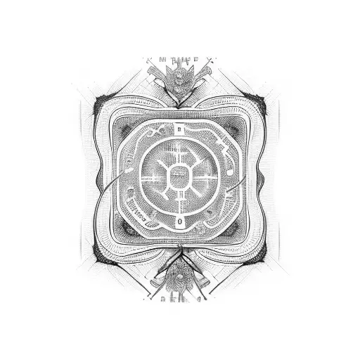 An Intricate Circuit Board Design With Elements Of Nature Intertwined