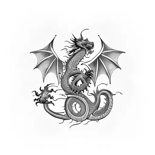 Medical Tattoo With Dragon