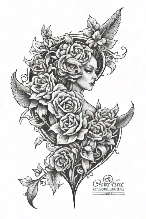 A Black And Grey Tattoo Design Inspired By The Concept Of Parents As The Foundation Of A Family