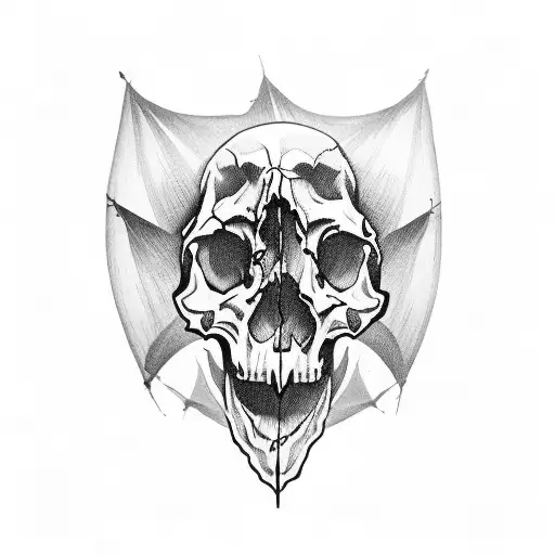 Skull With Bats