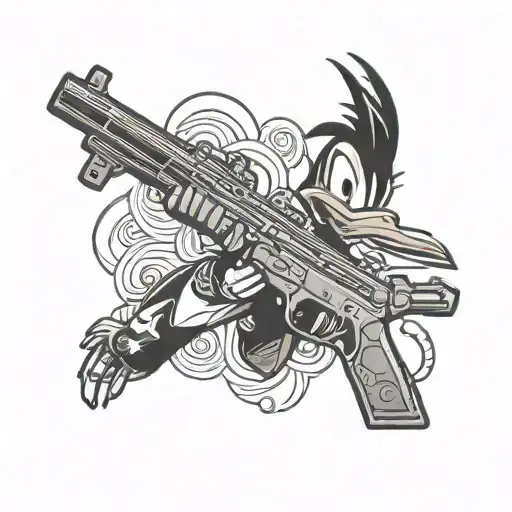 Daffy Duck With A Gun Money