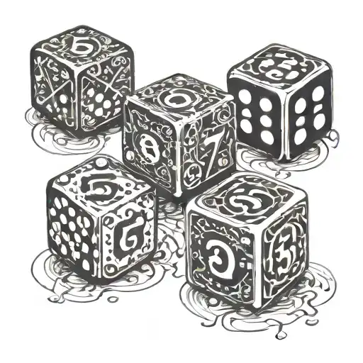 A Dice Showing The Numbers 555 666 777