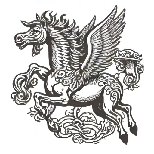Pegasus Horse With Wings Flying