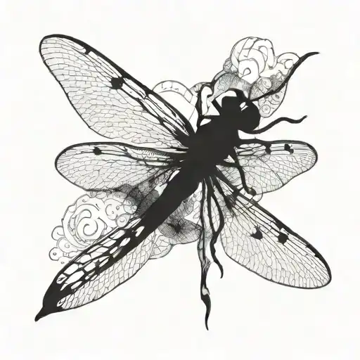 Dragonfly Landing Spread Over Sholder
