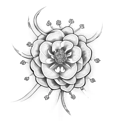 A Dagger Intertwined With Blooming Flowers