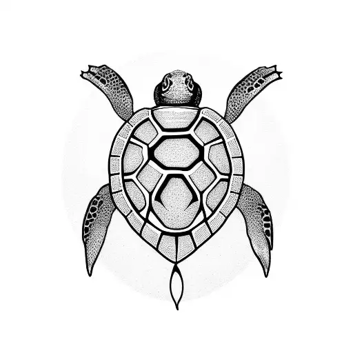 Turtle In Circle Minimalism