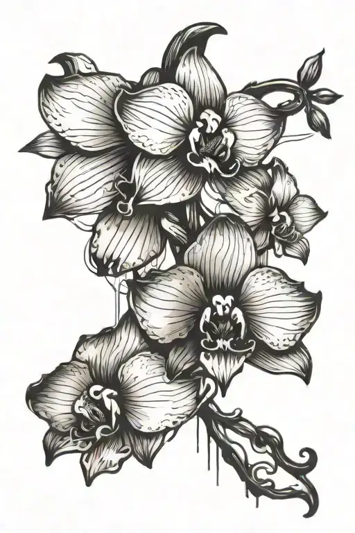 Combine A Cross And Orchid Flower Into A Unique Abstract Design