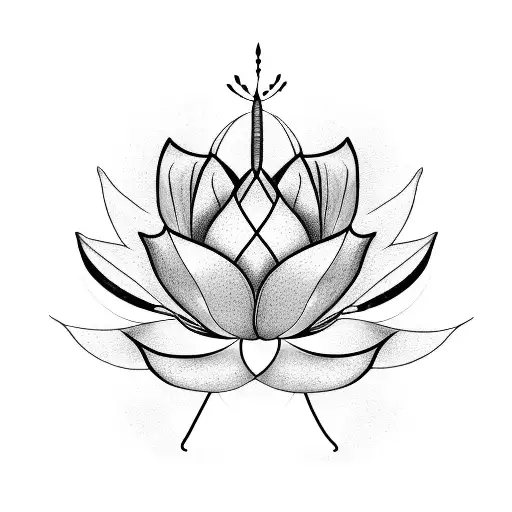 Lotus Lily Intertwined With An Oleander Vine