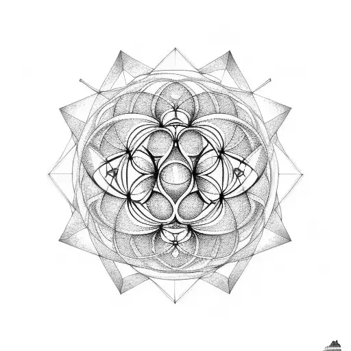 Sacred Geometry Pattern Incorporating Elements Of Nature